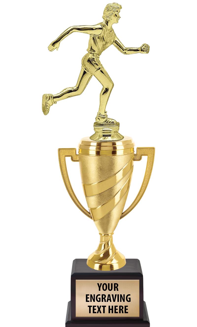 13"SWIRL CUP WOOD BS W FIG TRP