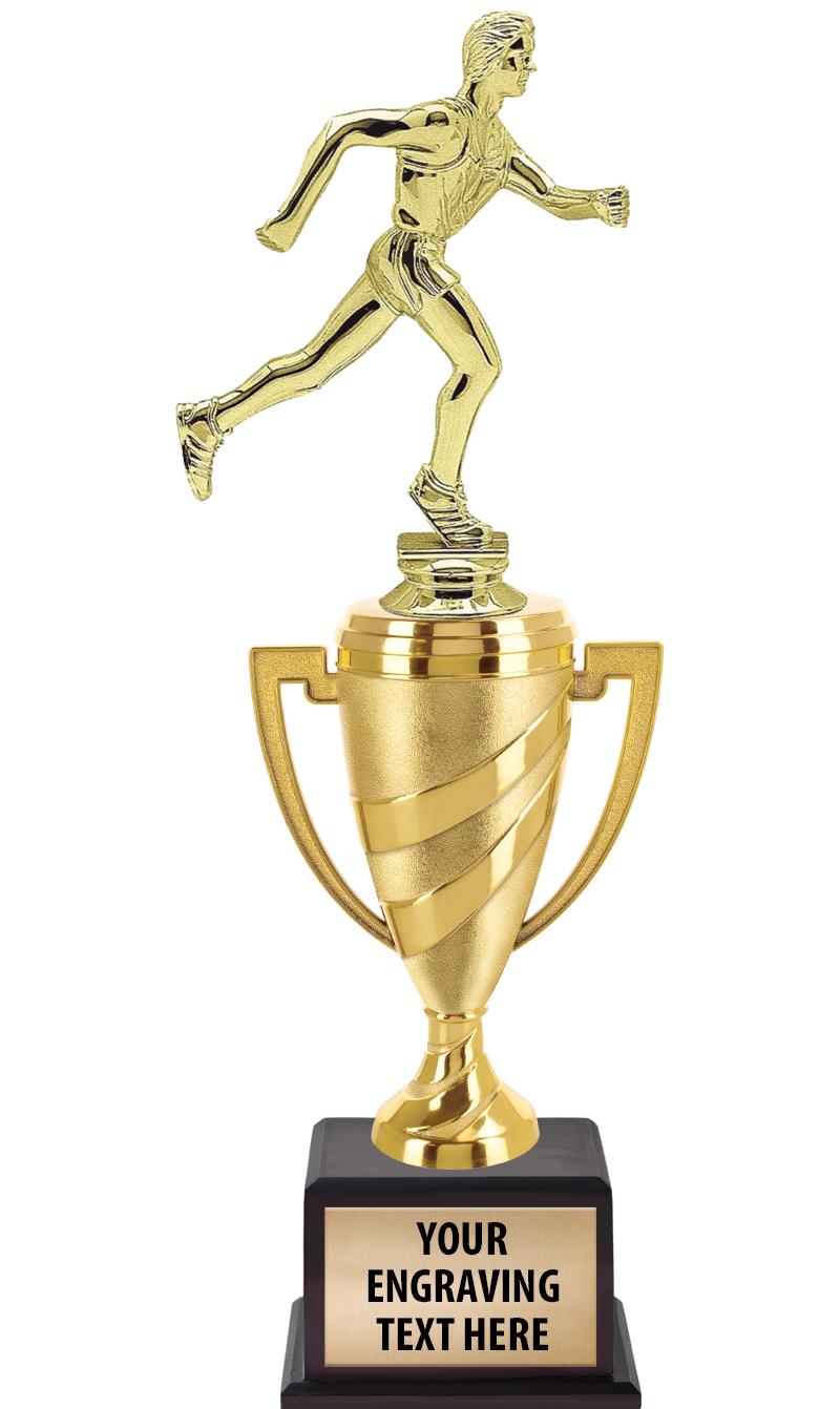 13"SWIRL CUP WOOD BS W FIG TRP