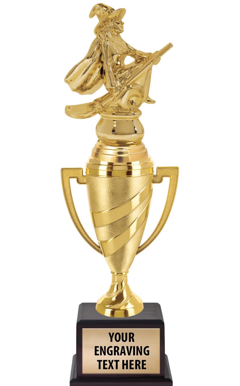 13"SWIRL CUP WOOD BS W FIG TRP