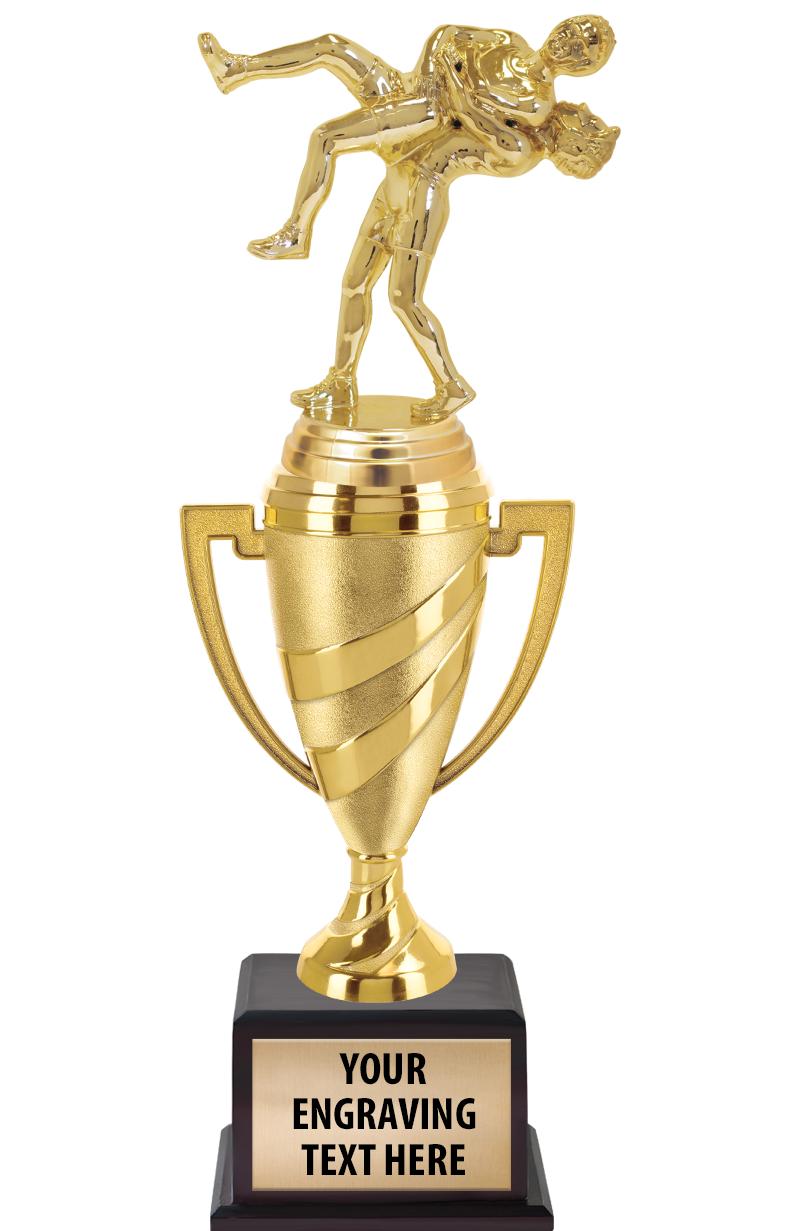 13"SWIRL CUP WOOD BS W FIG TRP