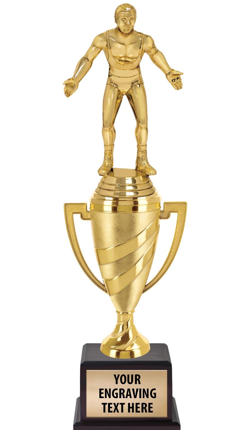 13"SWIRL CUP WOOD BS W FIG TRP