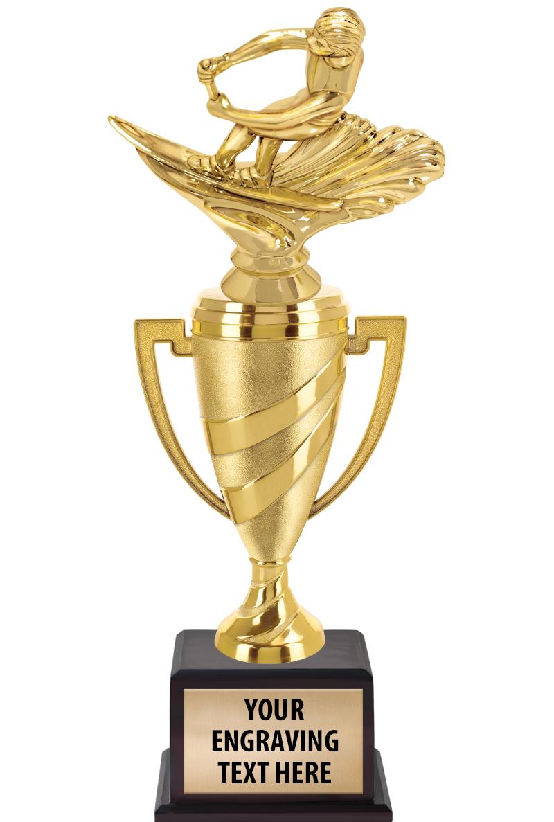 13"SWIRL CUP WOOD BS W FIG TRP