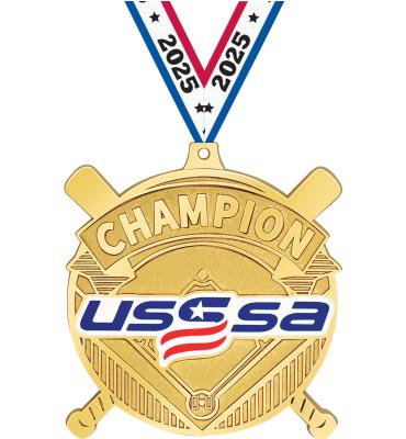 2 3/4" Gilded USSSA Champion Gold Medal