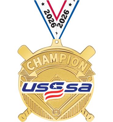 2 3/4" Gilded USSSA Champion Gold Medal