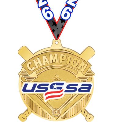 2 3/4" Gilded USSSA Champion Gold Medal