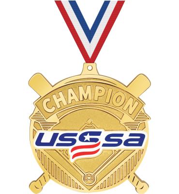 2 3/4" Gilded USSSA Champion Gold Medal