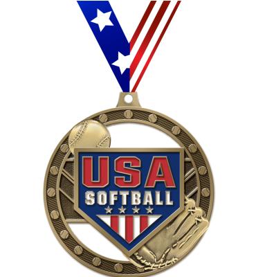 3" USA Softball Massive Medals