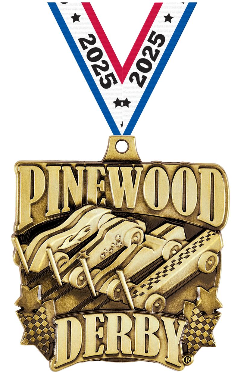 2"PINEWOOD DERBY RACE GOLD MDL
