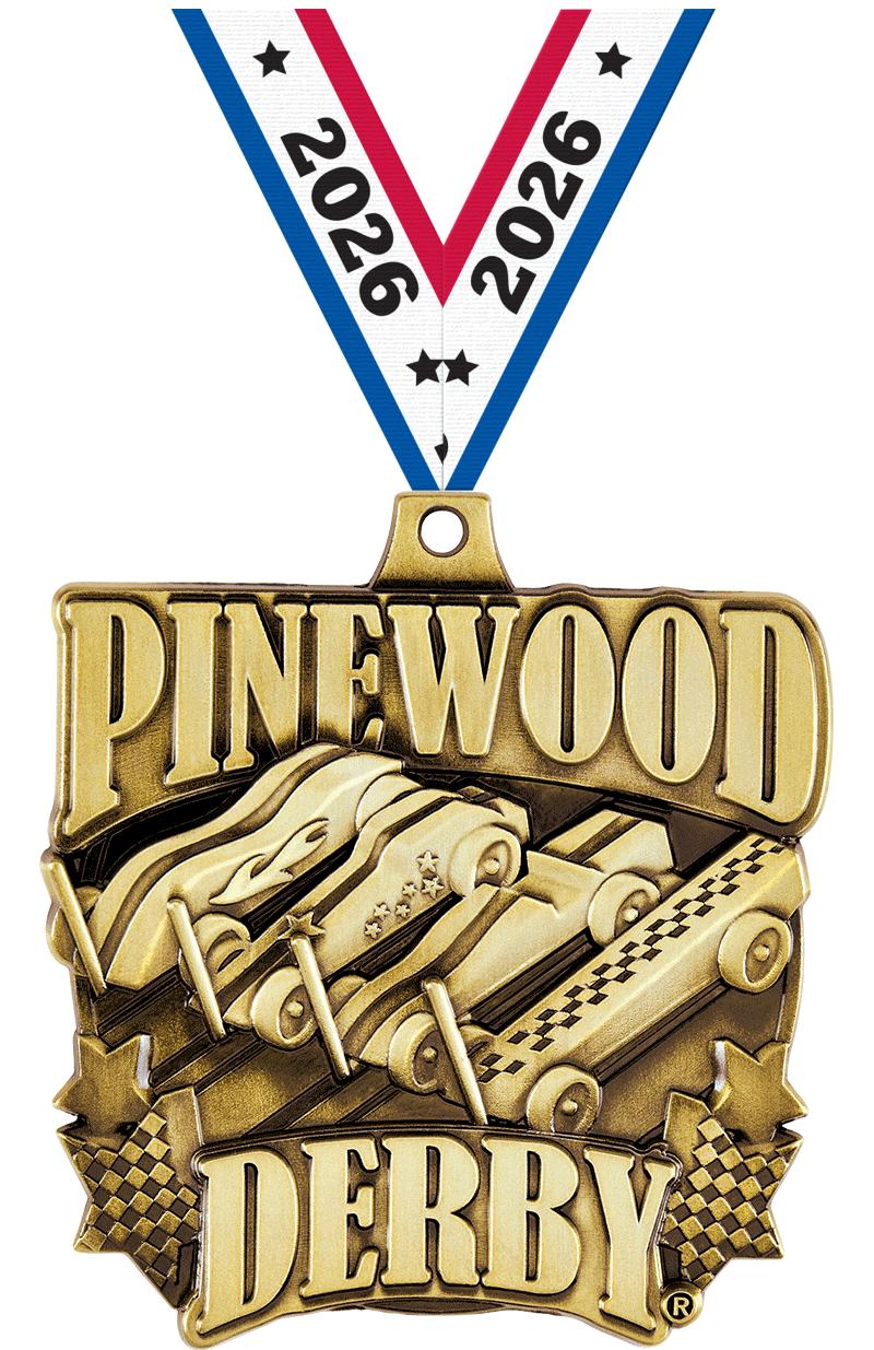 2"PINEWOOD DERBY RACE GOLD MDL