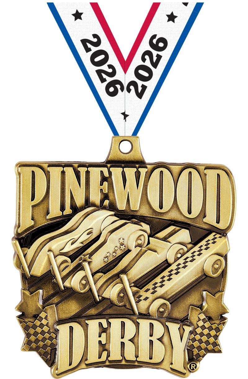 2"PINEWOOD DERBY RACE GOLD MDL