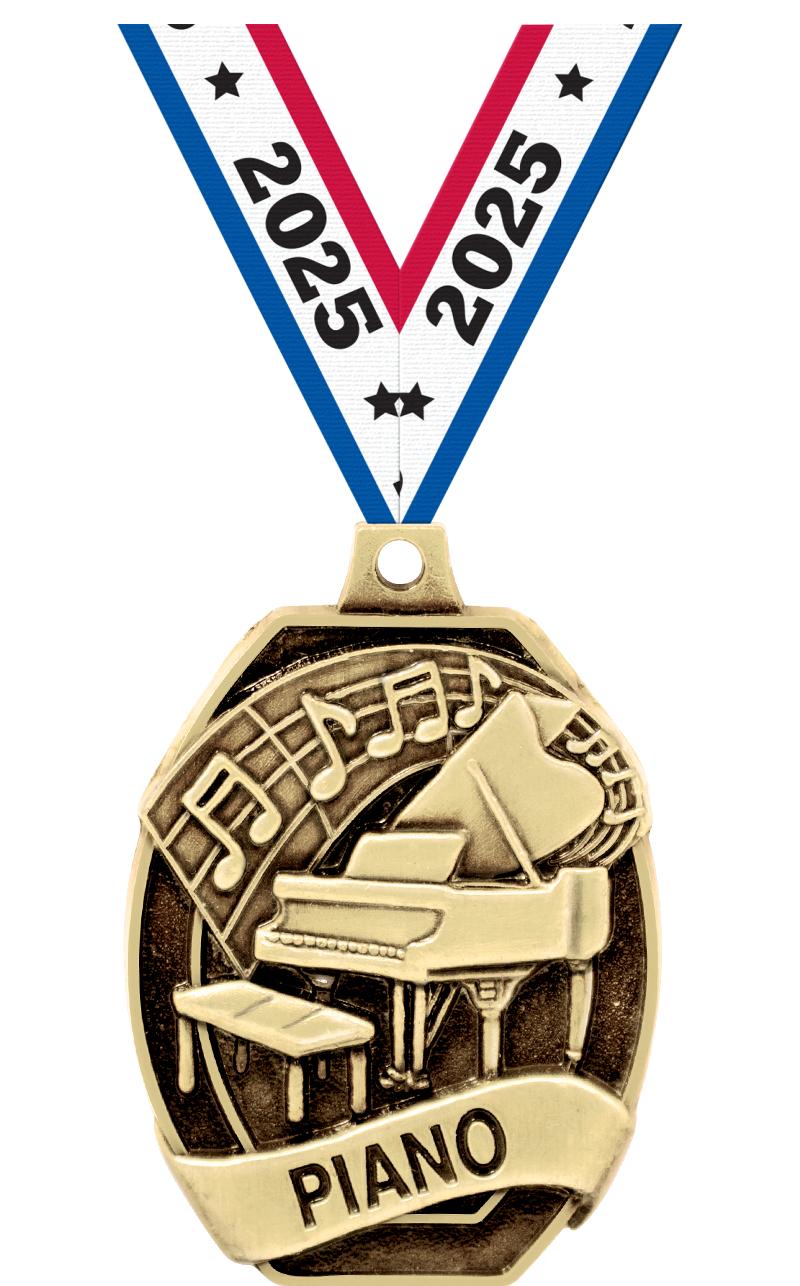 2" SCHOLASTIC PIANO MEDAL