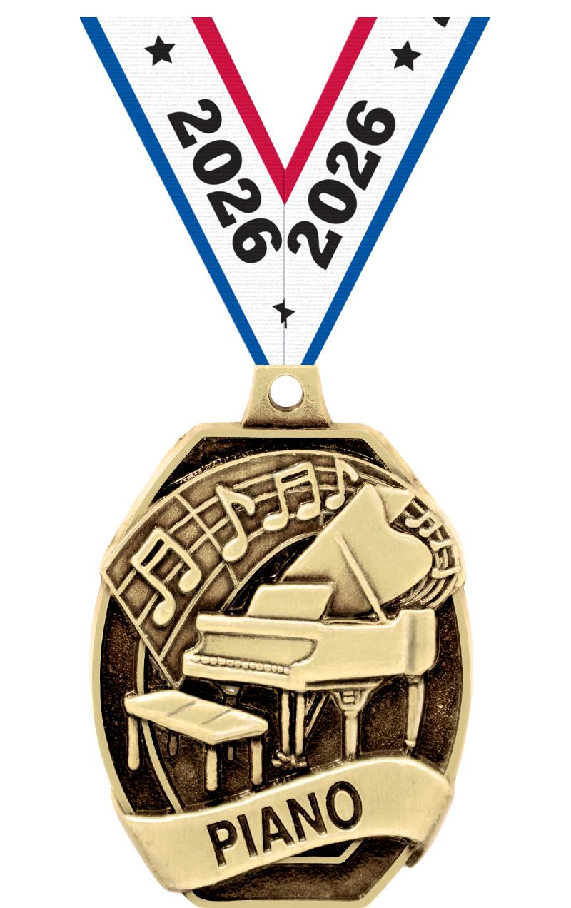 2" SCHOLASTIC PIANO MEDAL