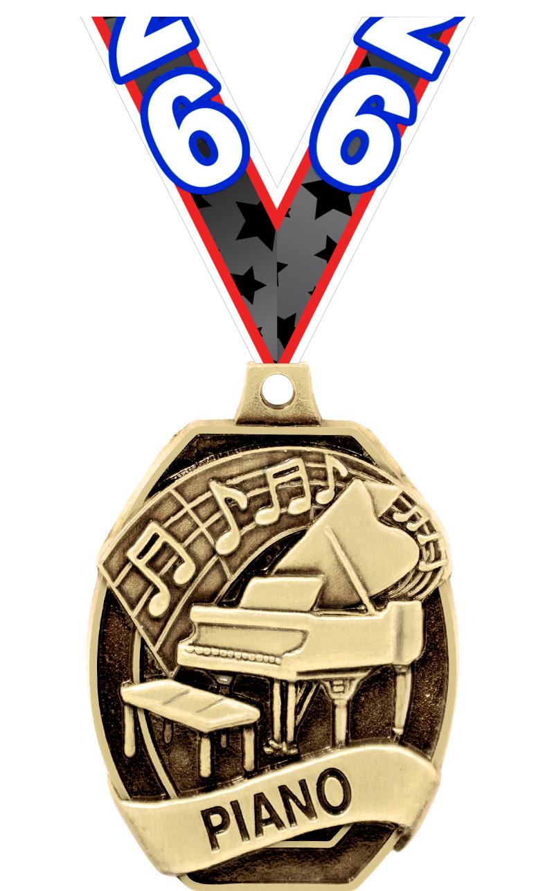2" SCHOLASTIC PIANO MEDAL