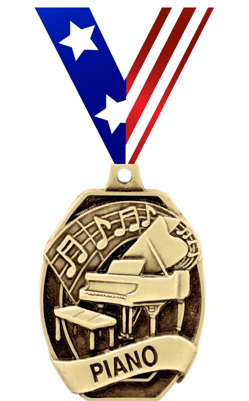 2" SCHOLASTIC PIANO MEDAL