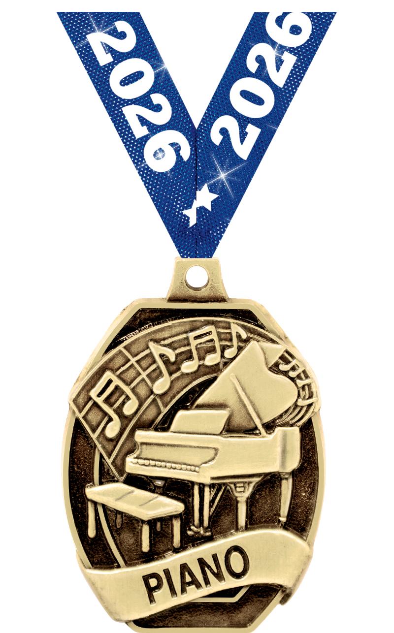 2" SCHOLASTIC PIANO MEDAL