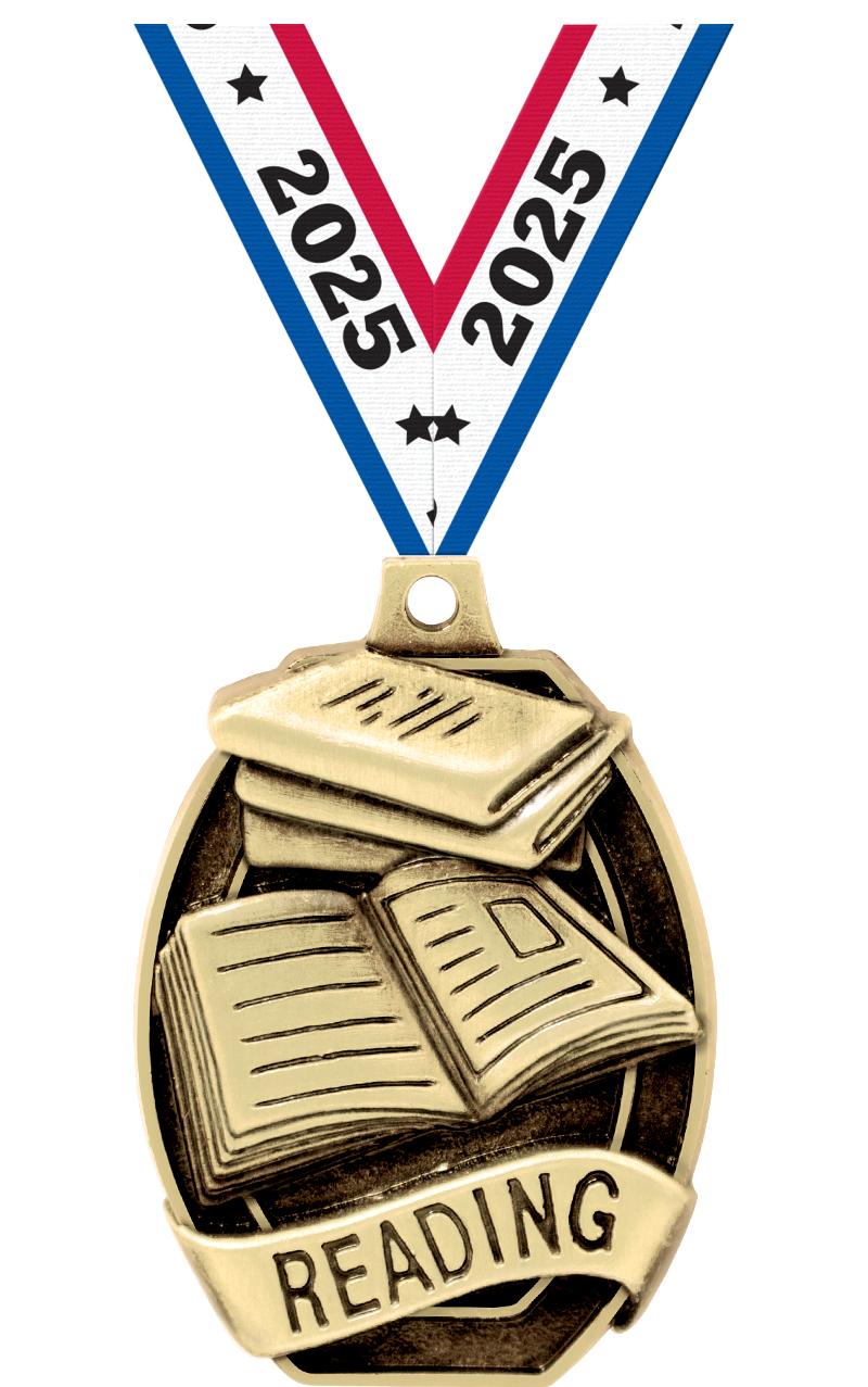 2" SCHOLASTIC-READING MEDAL