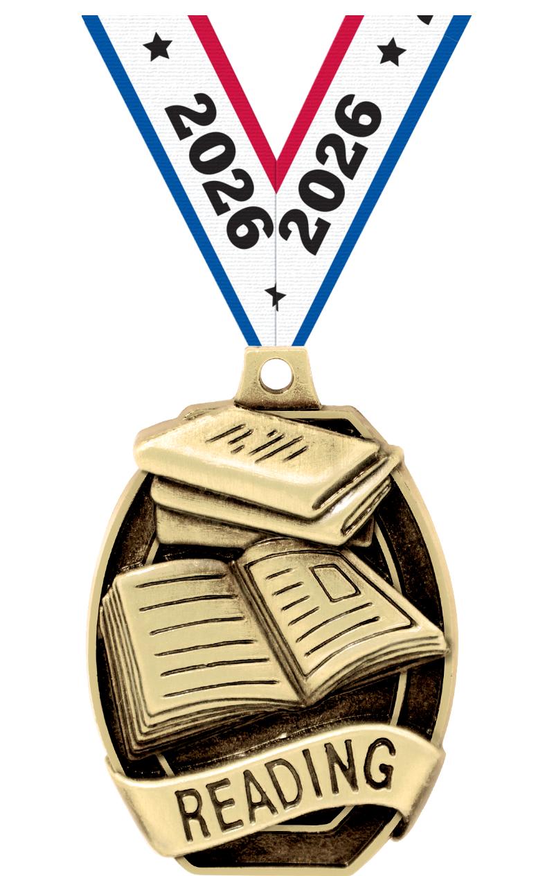 2" SCHOLASTIC-READING MEDAL