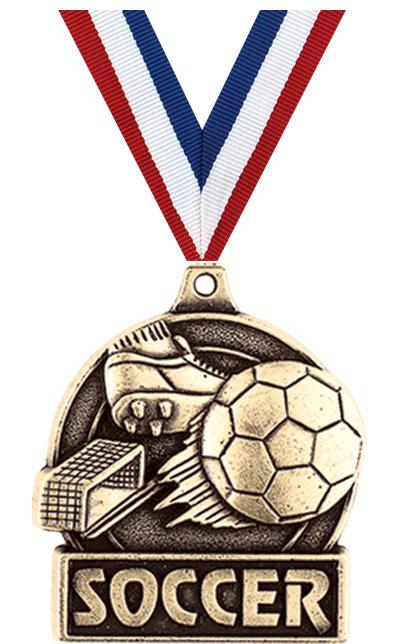 1 3/4" SOCCER MEDAL GOLD
