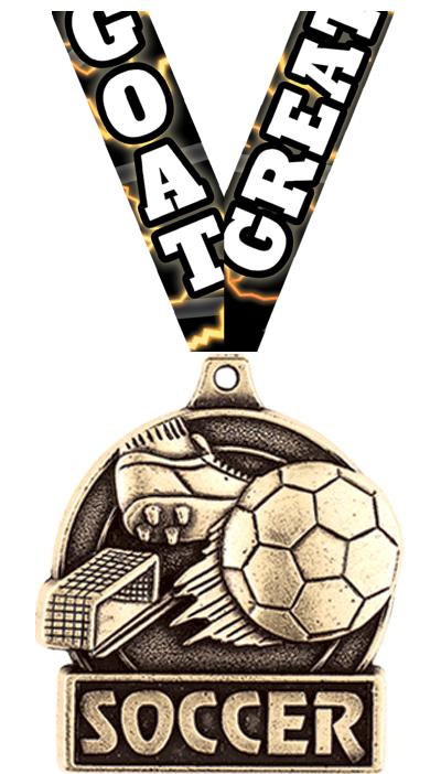 1 3/4" SOCCER MEDAL GOLD