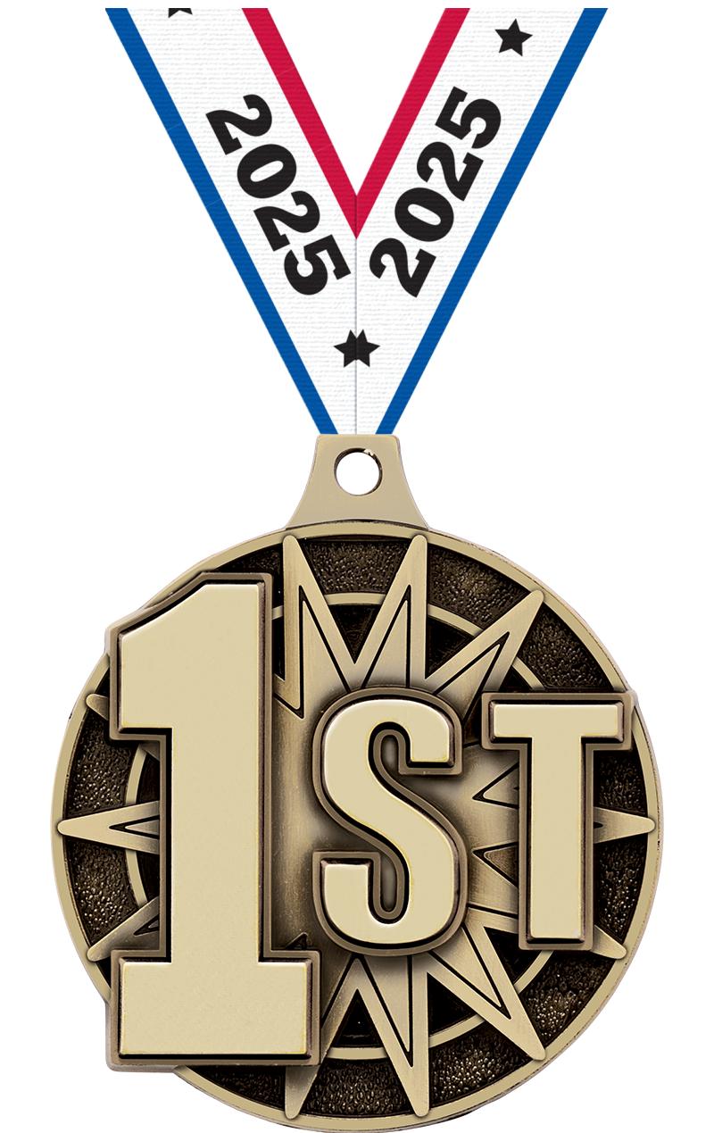 2" 3D 1ST PLACE MEDAL GOLD
