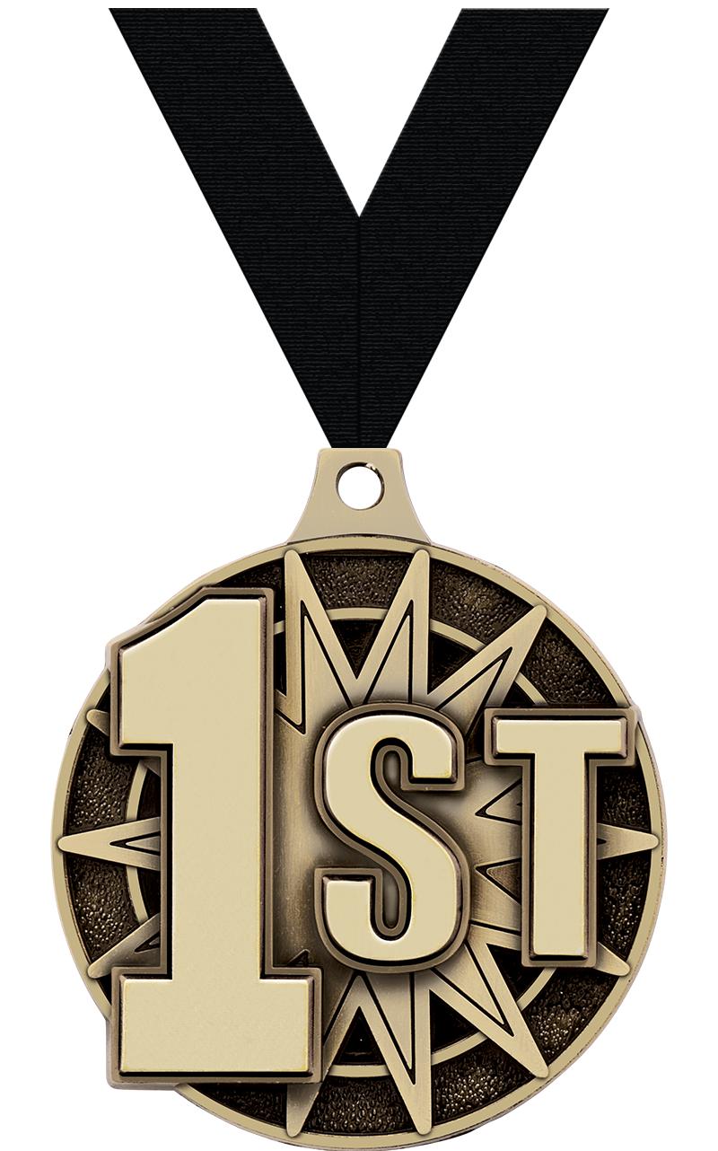 2" 3D 1ST PLACE MEDAL GOLD