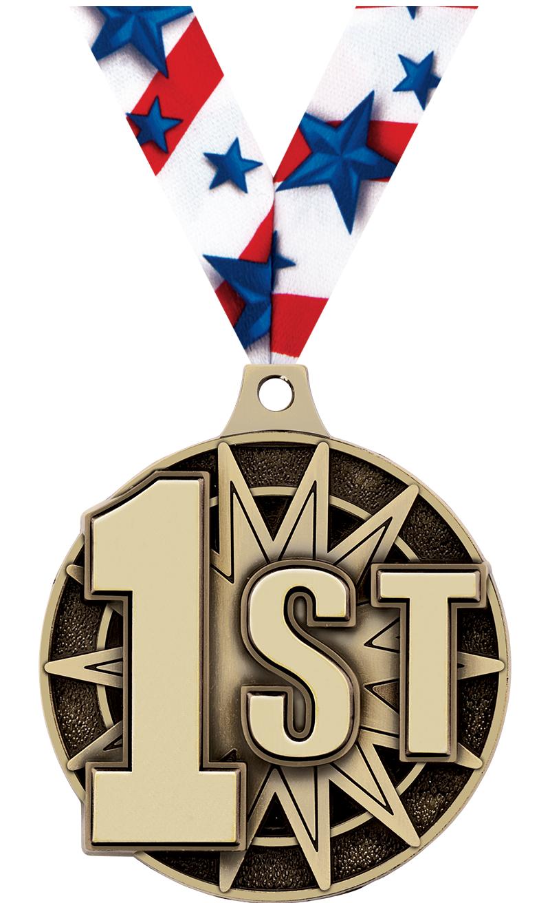 2" 3D 1ST PLACE MEDAL GOLD