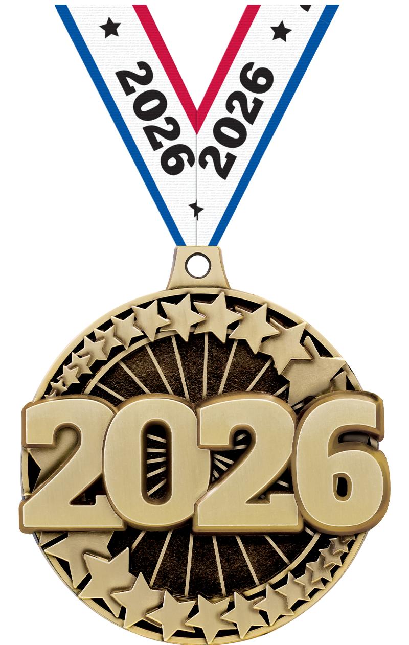 2" 3D 2026 MEDAL GOLD