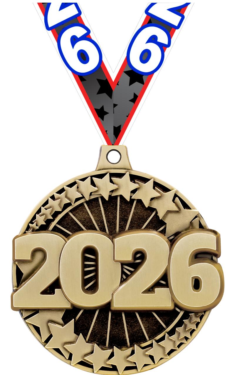 2" 3D 2026 MEDAL GOLD