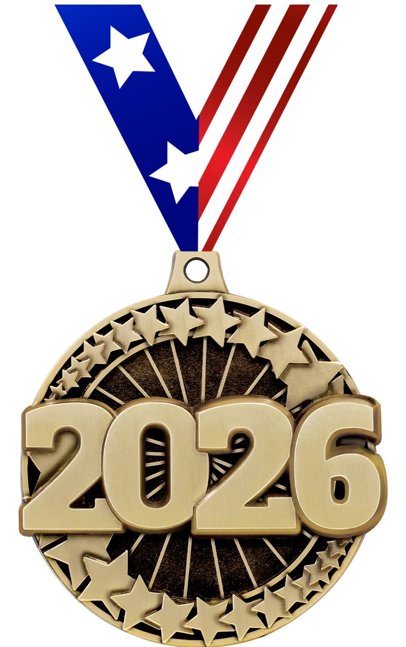 2" 3D 2026 MEDAL GOLD