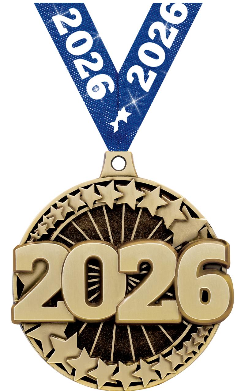 2" 3D 2026 MEDAL GOLD