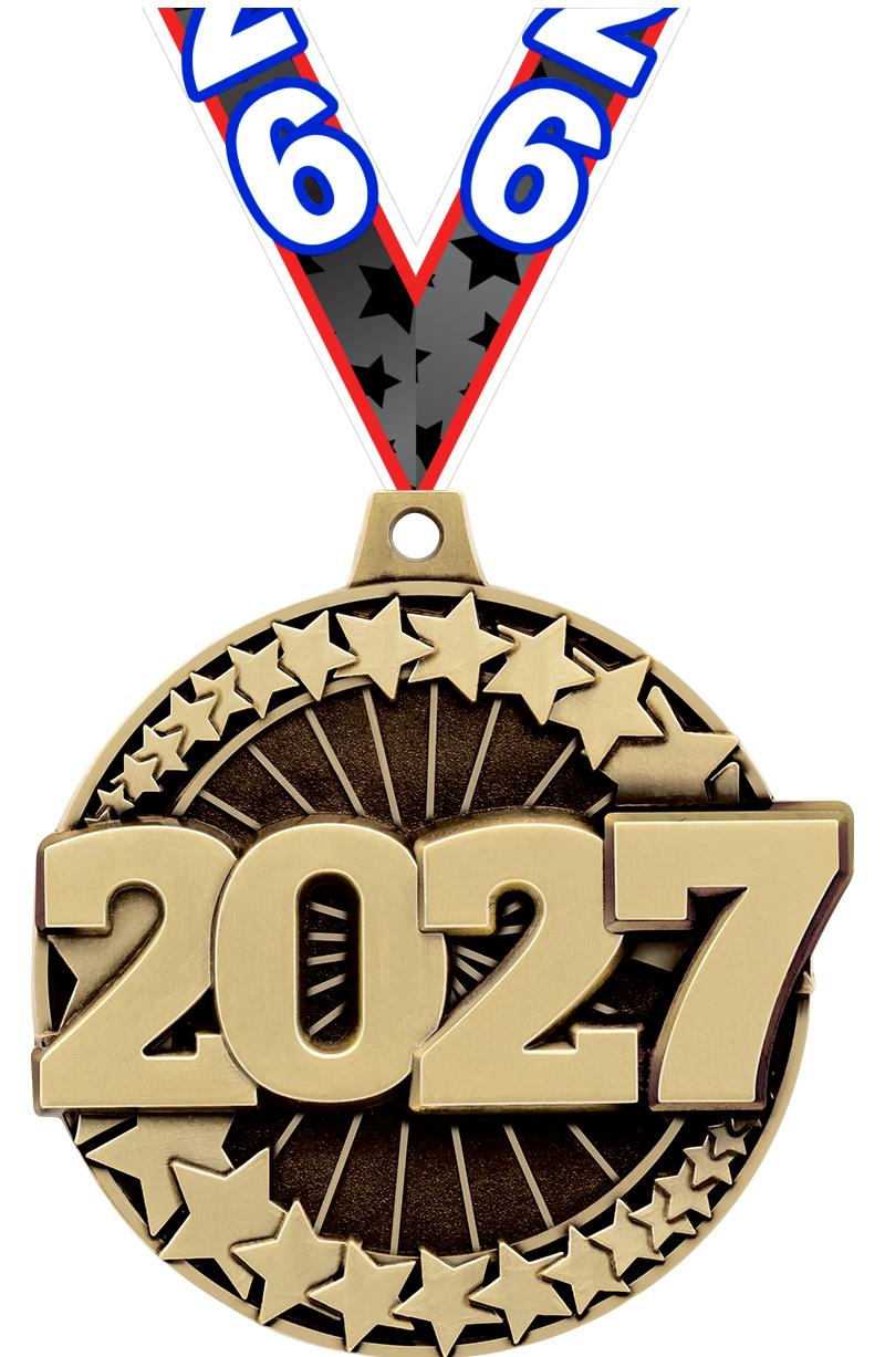 2" 3D 2027 MEDAL GOLD