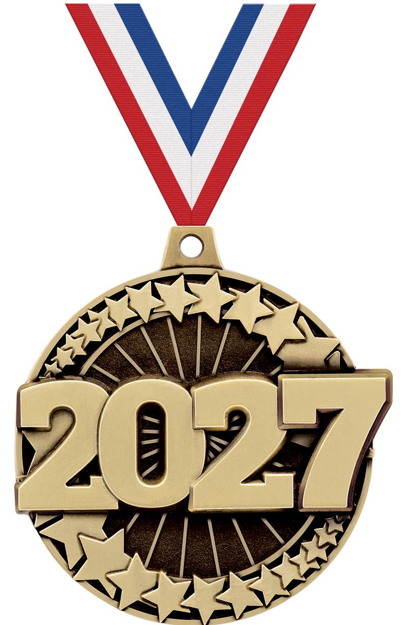 2" 3D 2027 MEDAL GOLD