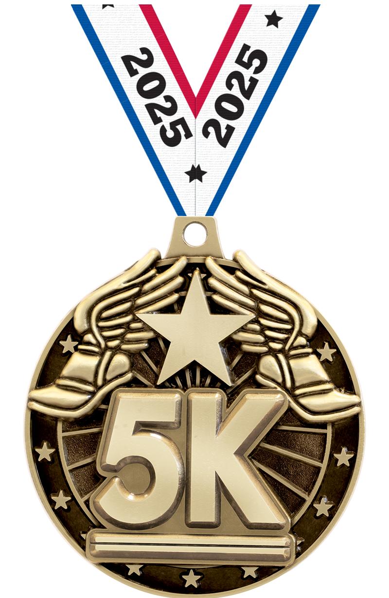 2" 3D 5K MEDAL GOLD
