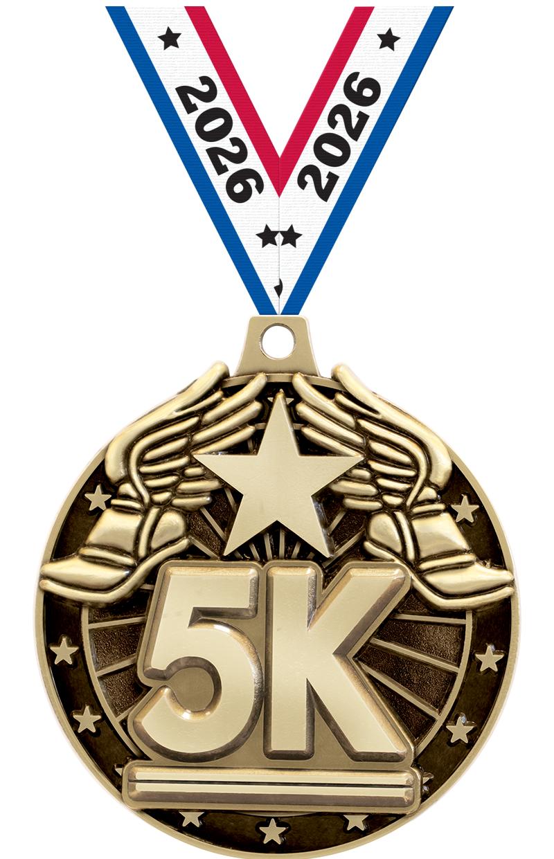 2" 3D 5K MEDAL GOLD
