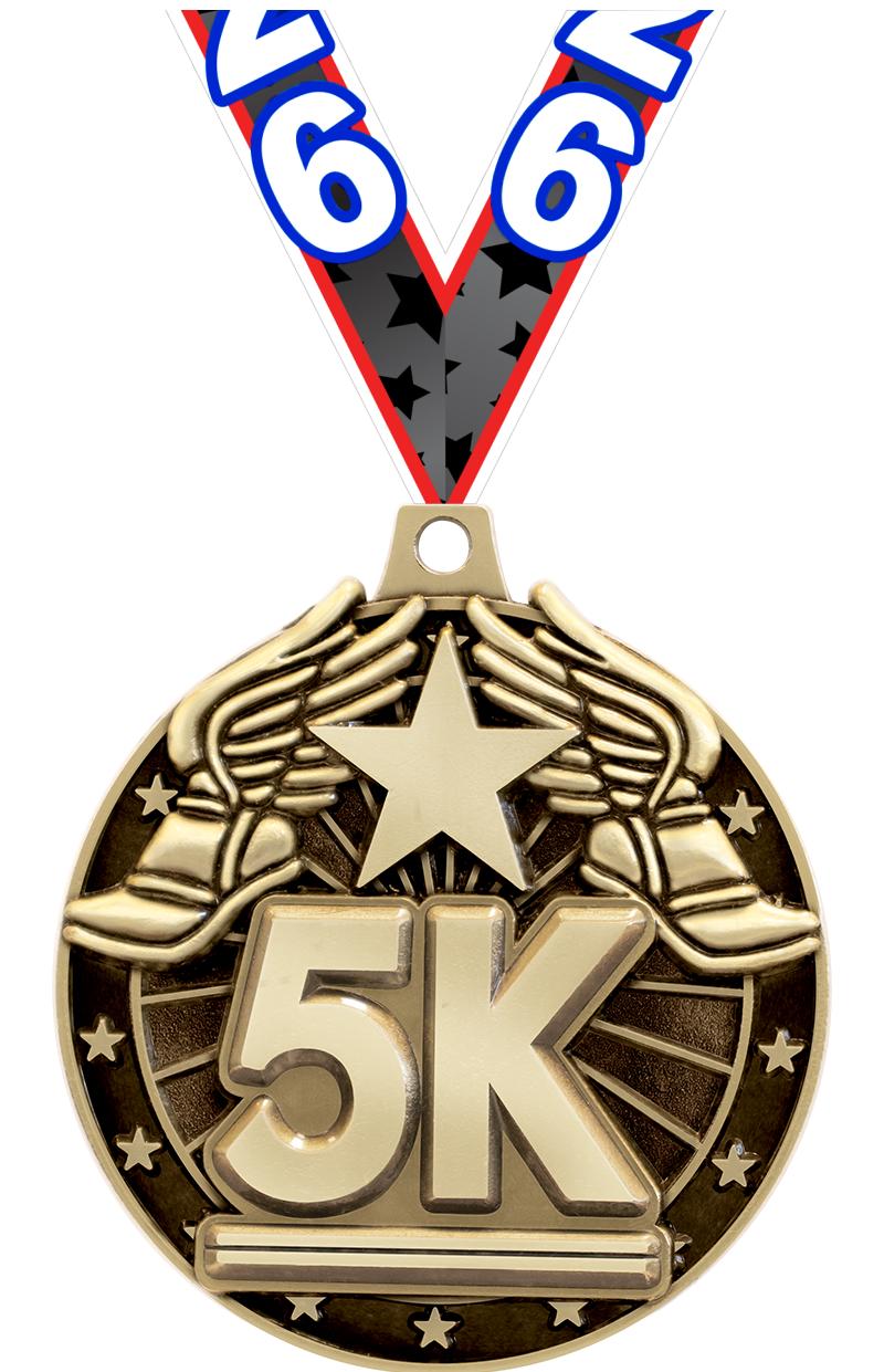 2" 3D 5K MEDAL GOLD