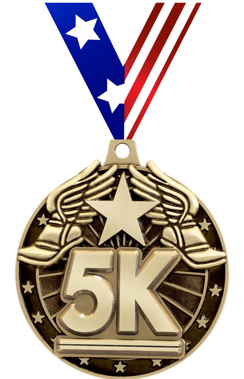 2" 3D 5K MEDAL GOLD