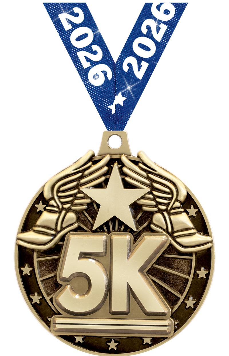 2" 3D 5K MEDAL GOLD