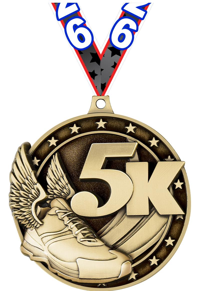 2" 3D 5K MEDAL GOLD