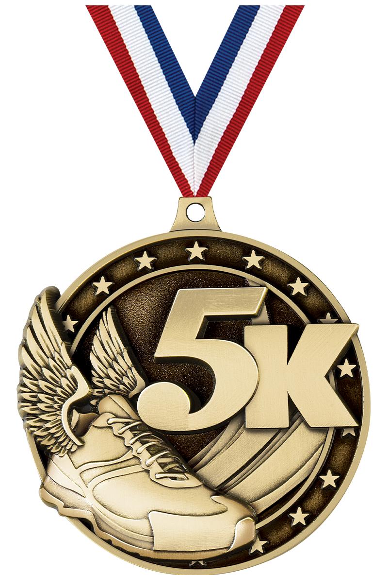 2" 3D 5K MEDAL GOLD