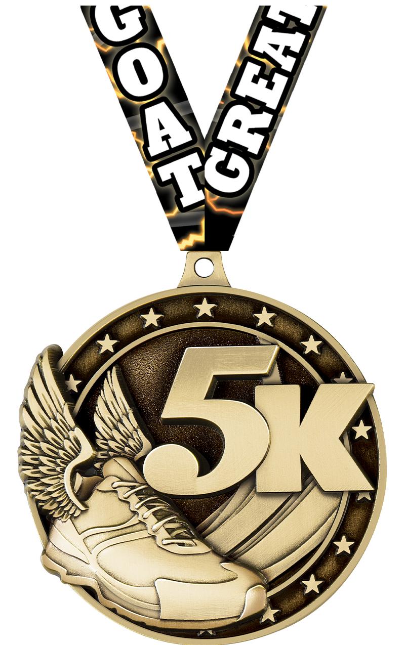 2" 3D 5K MEDAL GOLD