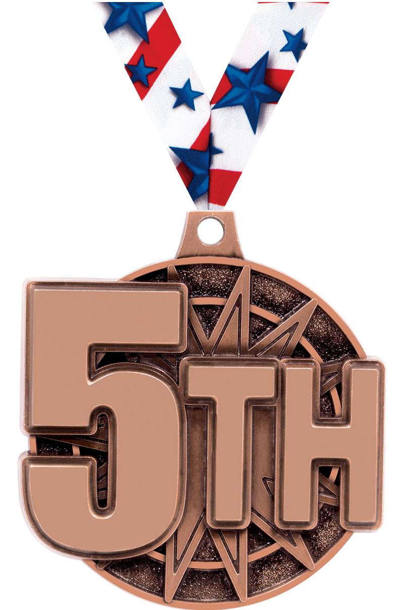 2" 3D 5TH PLACE MEDAL BRONZE