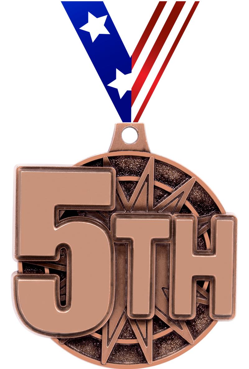 2" 3D 5TH PLACE MEDAL BRONZE