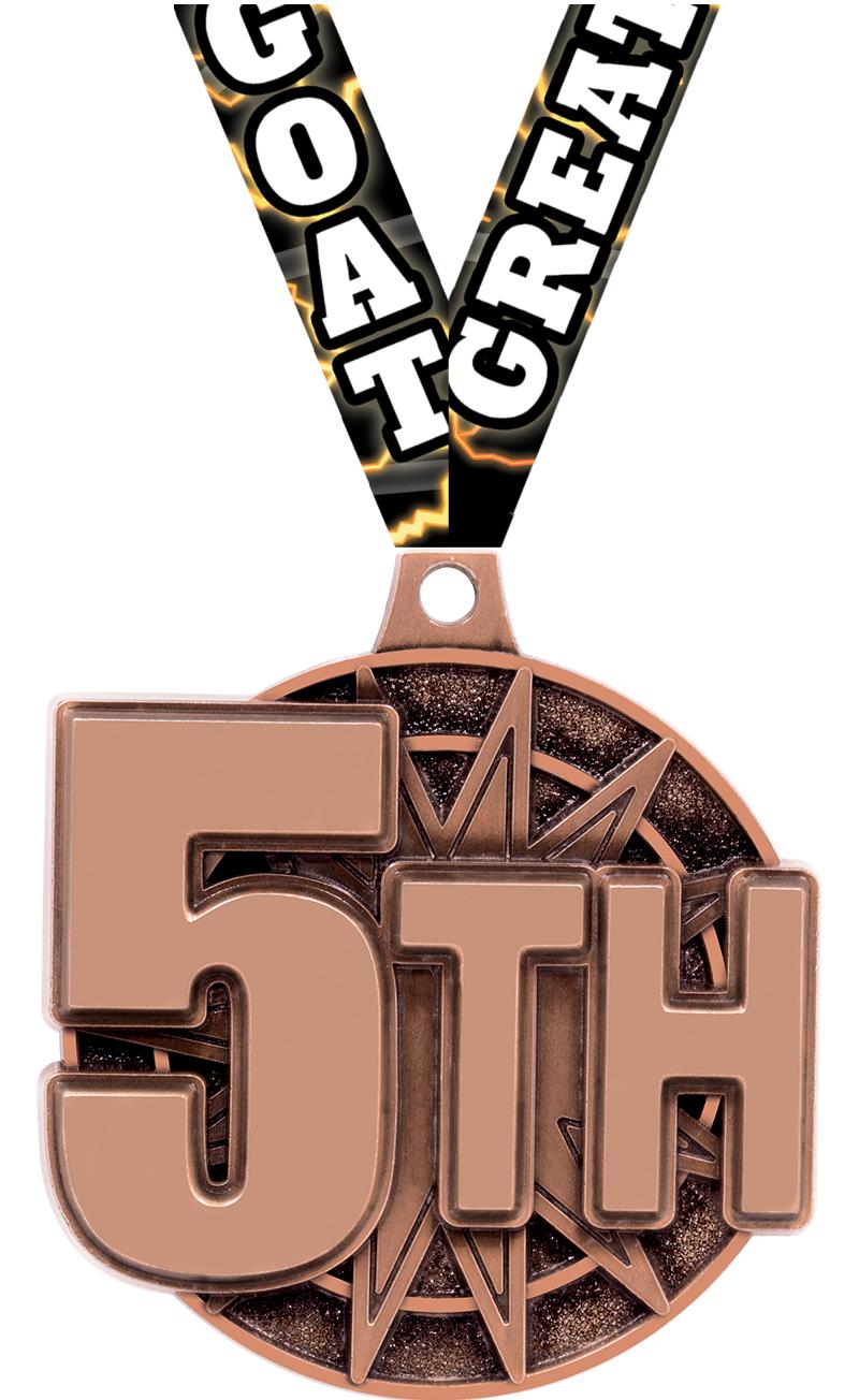2" 3D 5TH PLACE MEDAL BRONZE