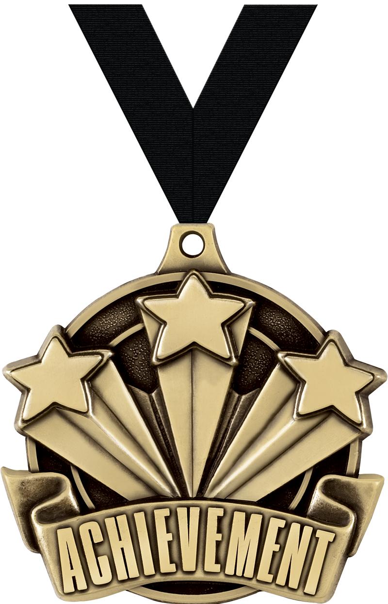 2" 3D ACHIEVEMENT MEDAL GOLD