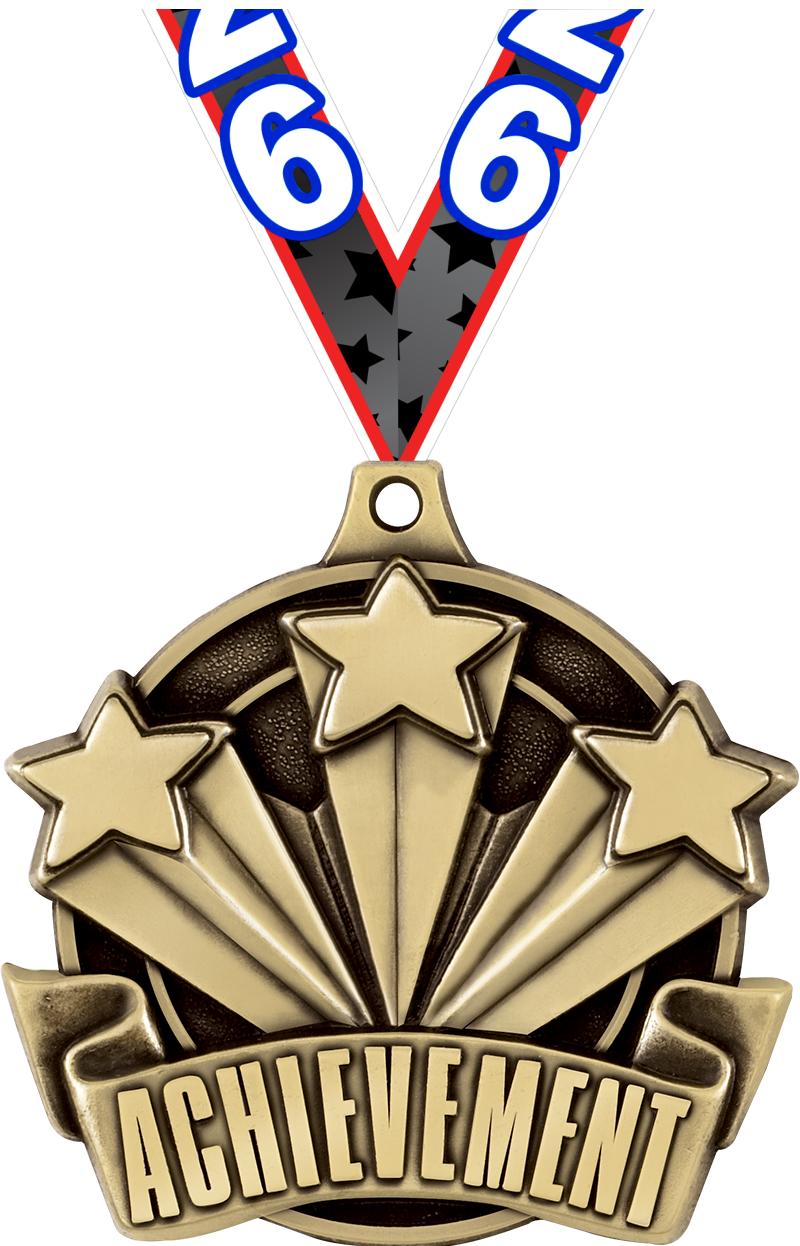 2" 3D ACHIEVEMENT MEDAL GOLD