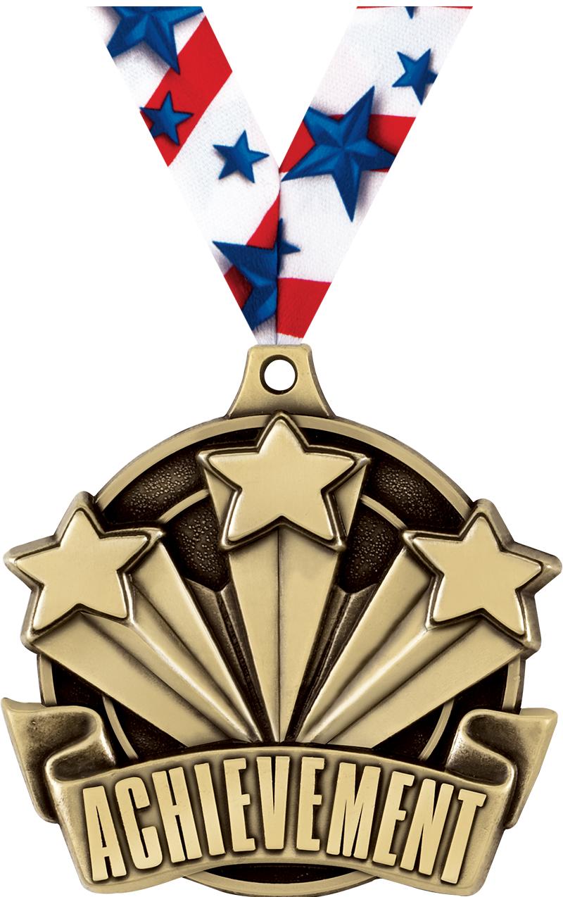 2" 3D ACHIEVEMENT MEDAL GOLD