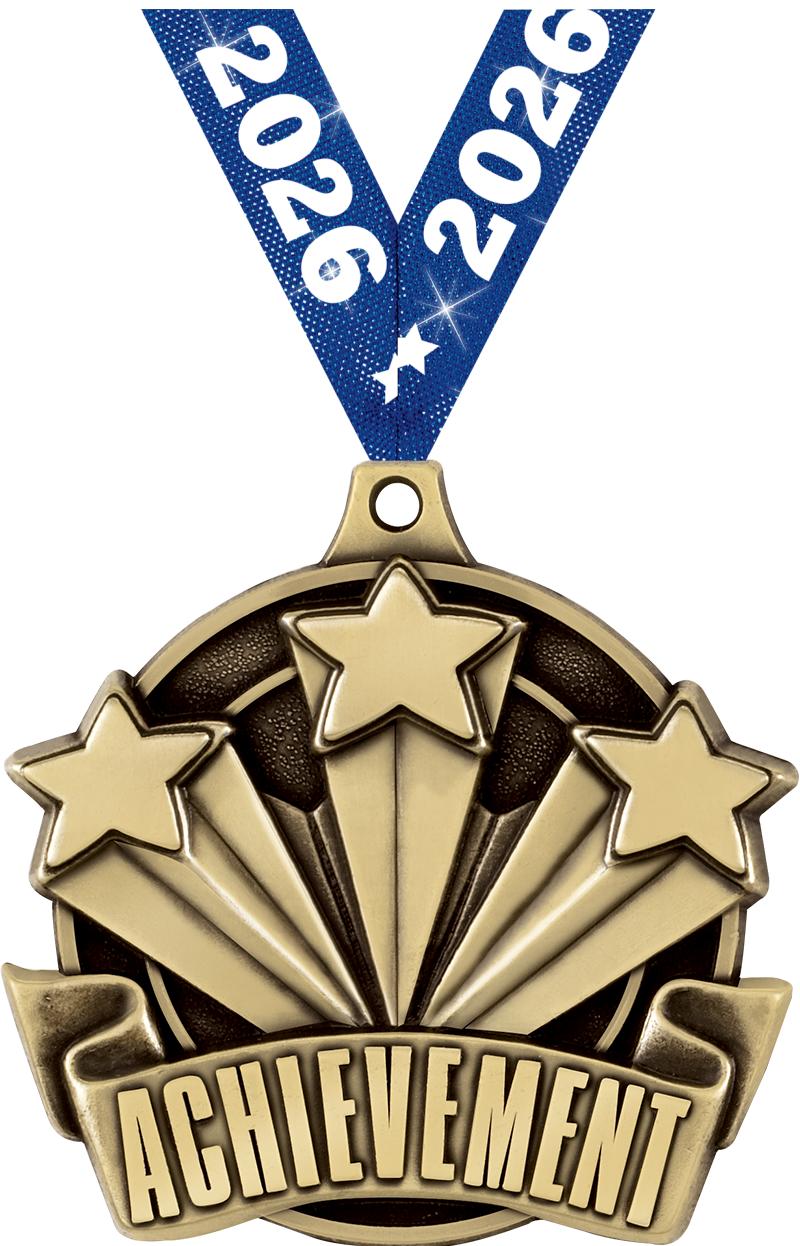 2" 3D ACHIEVEMENT MEDAL GOLD