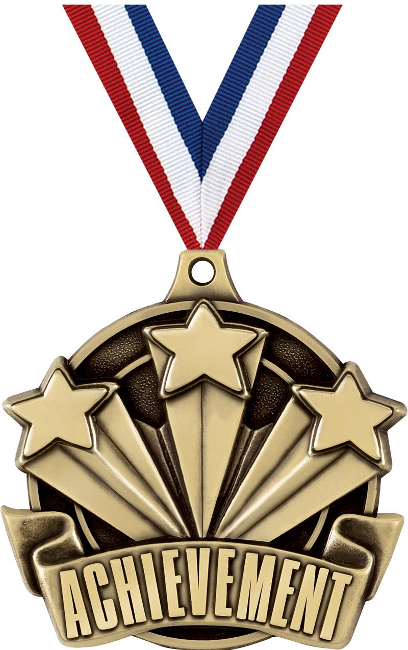 2" 3D ACHIEVEMENT MEDAL GOLD