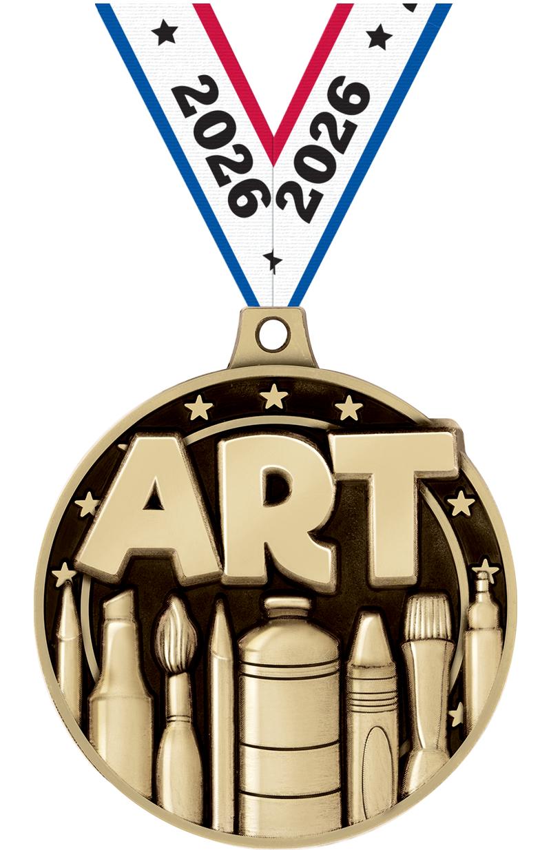 2" 3D ART MEDAL GOLD