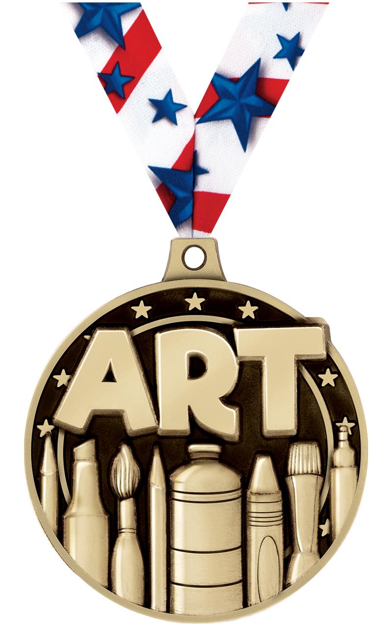 2" 3D ART MEDAL GOLD